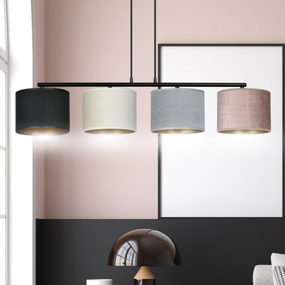 Hängeleuchte Crest 4 in Schwarz, Weiß, Grau, Rosa, 4-flammig