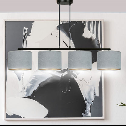 Hängeleuchte Crest 4 in Schwarz, Grau, 4-flammig