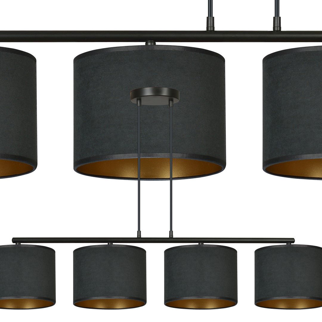Hängeleuchte Crest 4 in Schwarz, 4-flammig