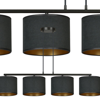 Hängeleuchte Crest 4 in Schwarz, 4-flammig