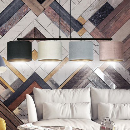Hängeleuchte Crest 4 in Schwarz, Weiß, Grau, Rosa, 4-flammig