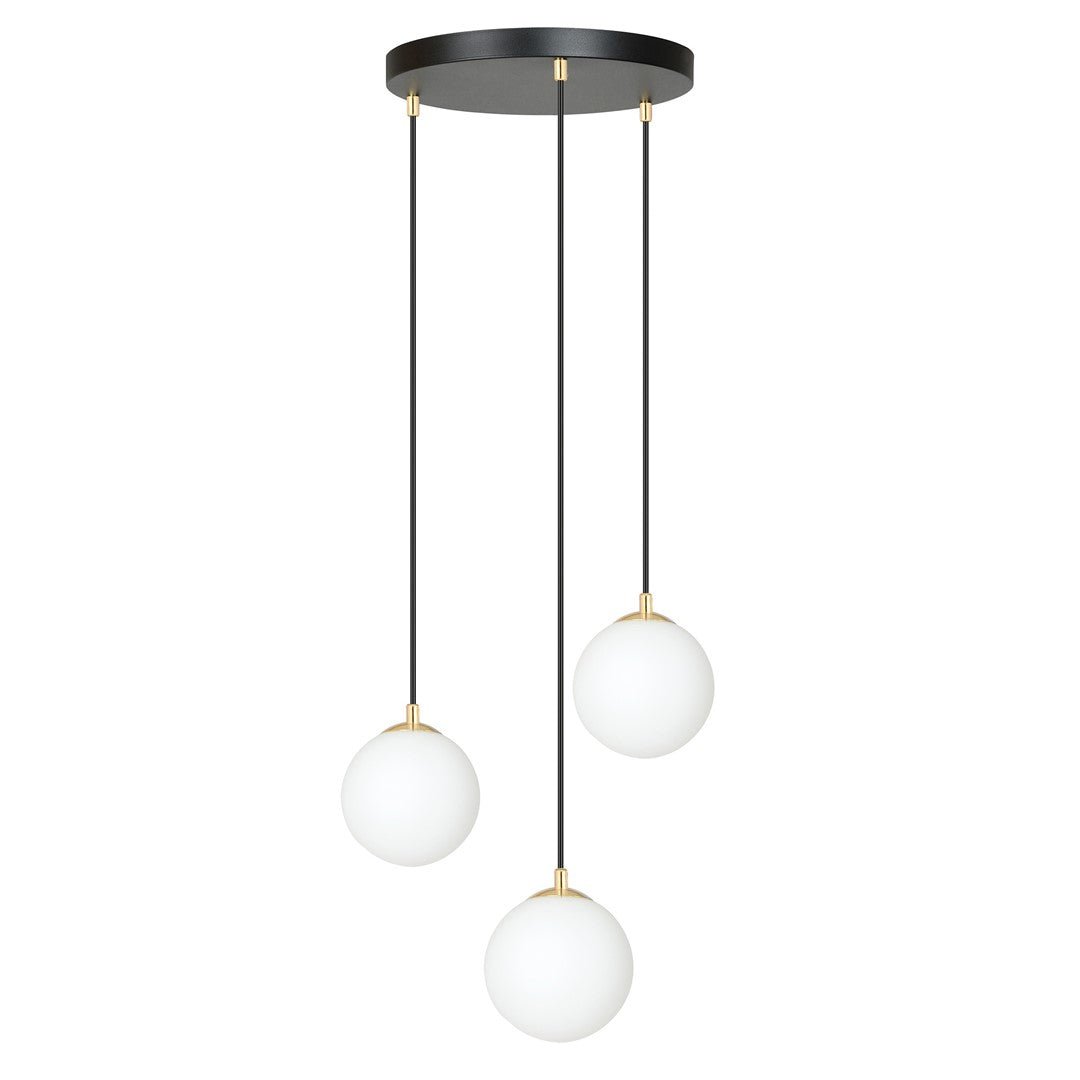Hängeleuchte Crown 3 in Schwarz, Gold, Weiß, 3-flammig