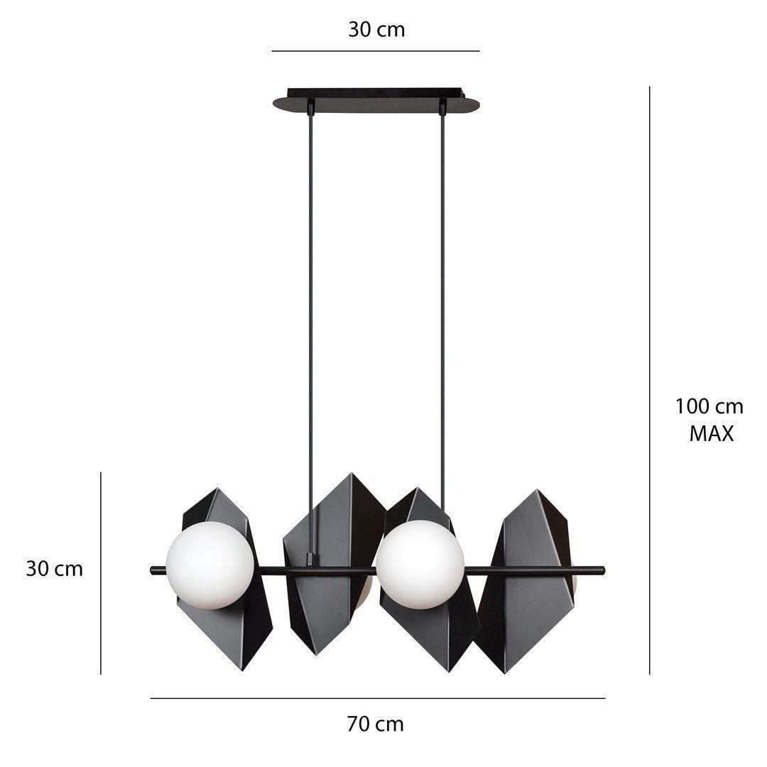 Hängeleuchte Current 4 in Schwarz, Weiß, 4-flammig