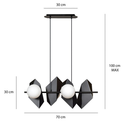 Hängeleuchte Current 4 in Schwarz, Weiß, 4-flammig