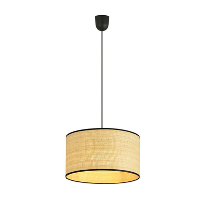 Hängeleuchte Edge 1 in Schwarz, Rattan, 1-flammig