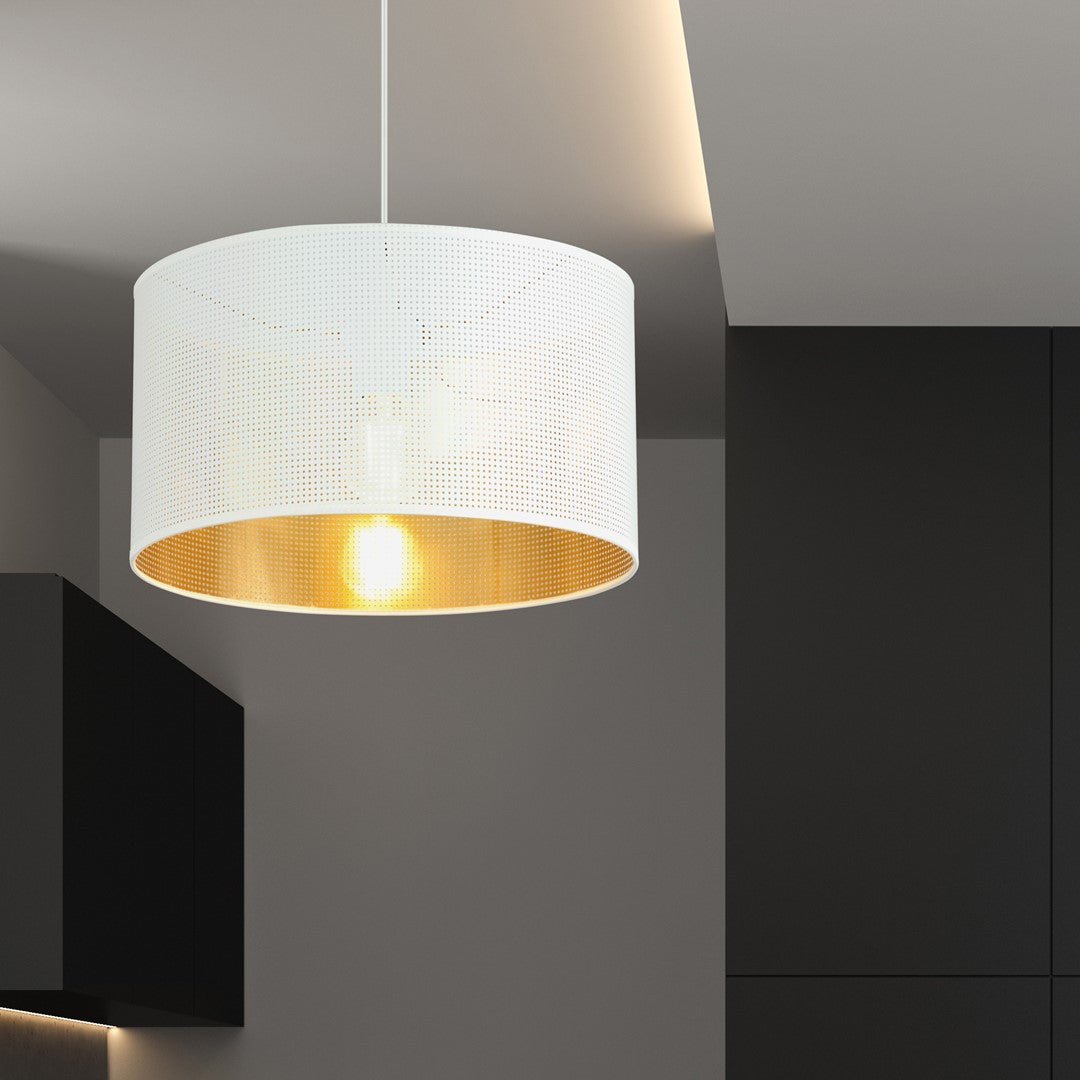 Hängeleuchte Edge 1 in Weiß, Gold, 1-flammig