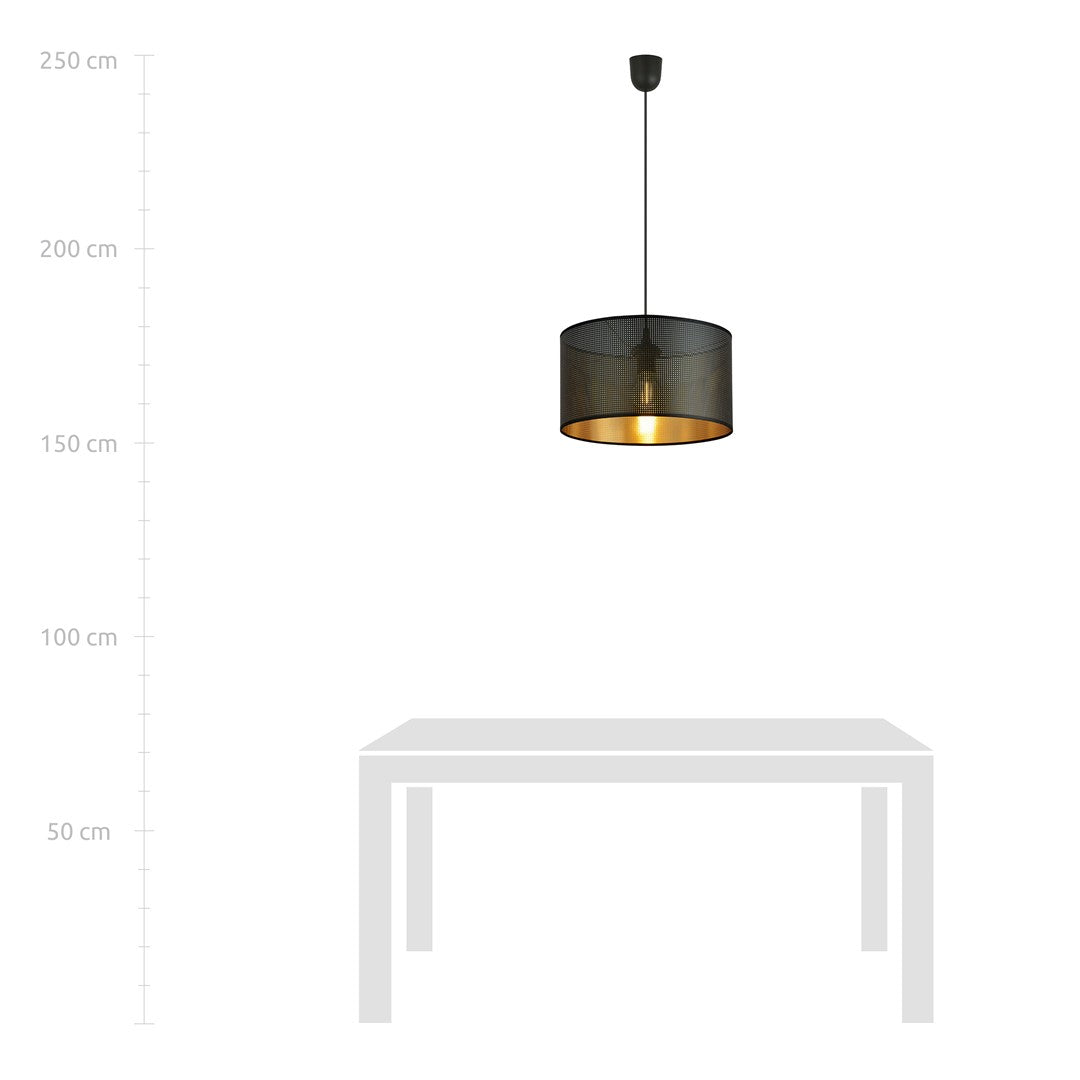 Hängeleuchte Edge 1 in Schwarz, Gold, 1-flammig