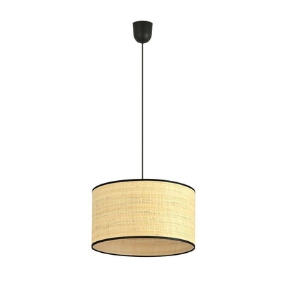 Hängeleuchte Edge 1 in Schwarz, Rattan, 1-flammig