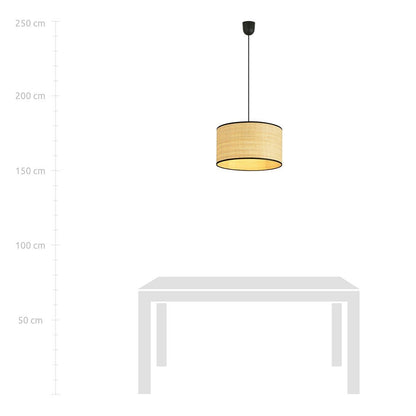 Hängeleuchte Edge 1 in Schwarz, Rattan, 1-flammig