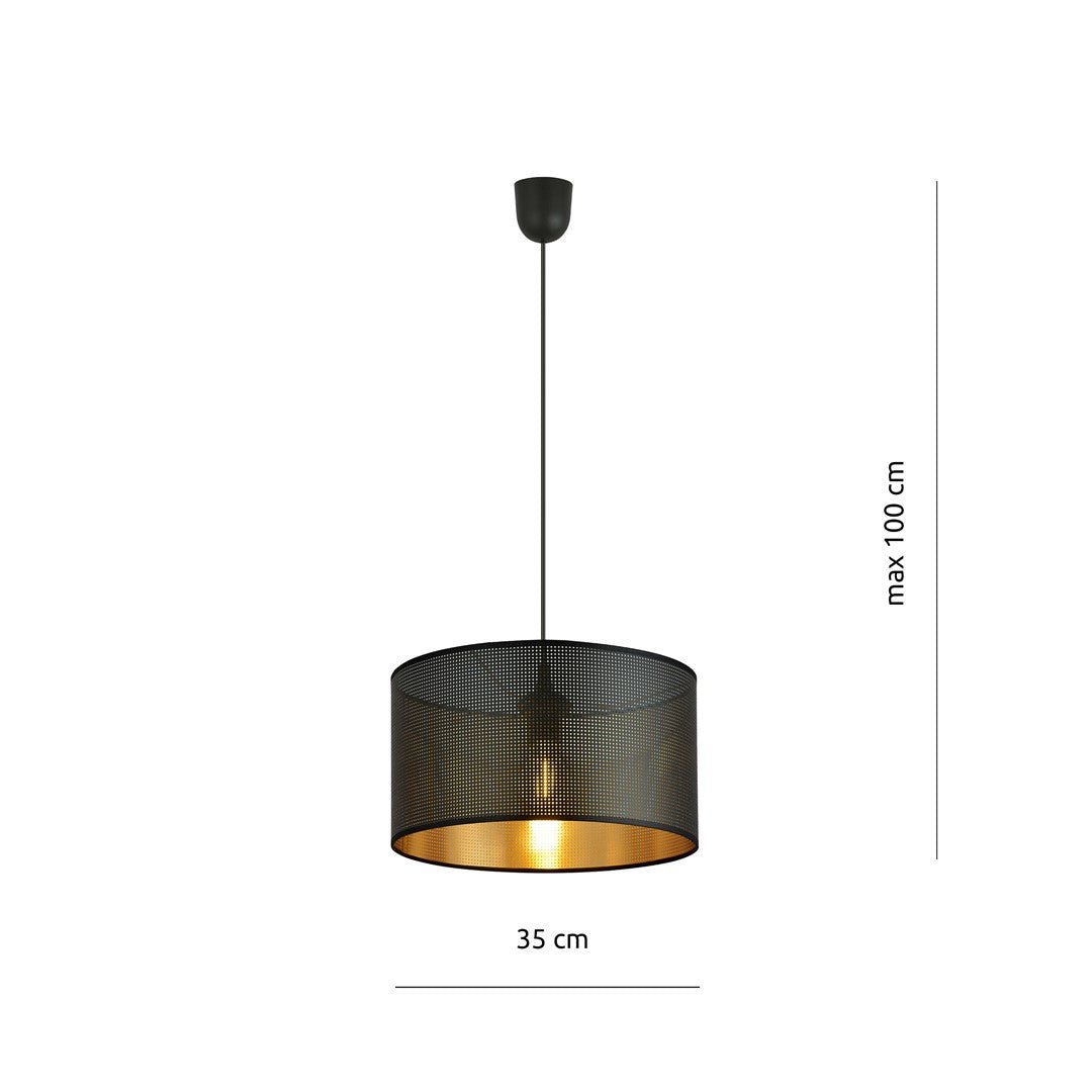 Hängeleuchte Edge 1 in Schwarz, Gold, 1-flammig