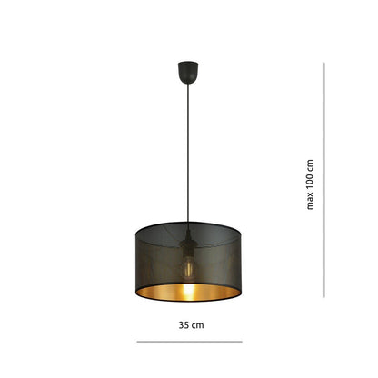 Hängeleuchte Edge 1 in Schwarz, Gold, 1-flammig