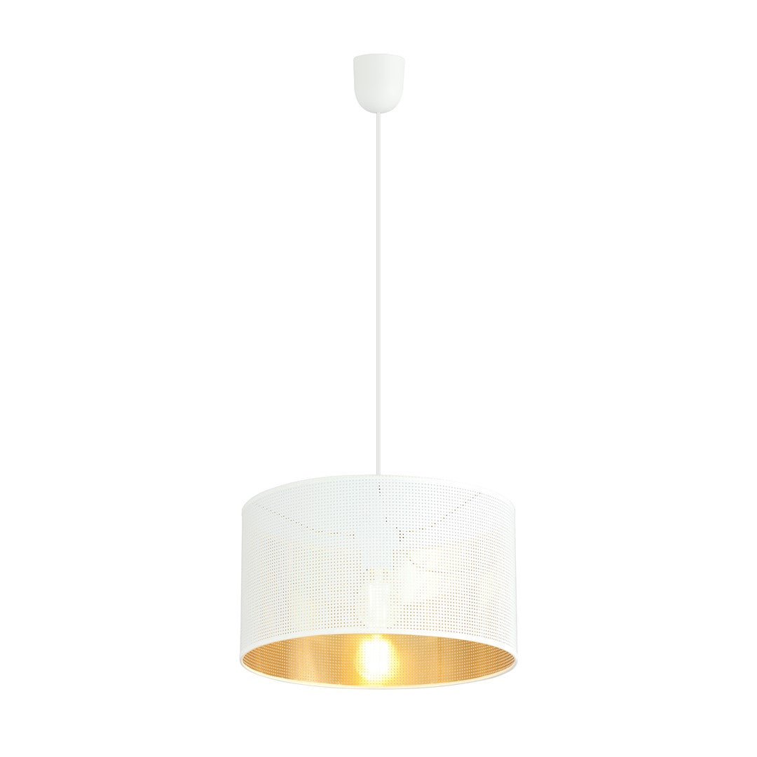 Hängeleuchte Edge 1 in Weiß, Gold, 1-flammig