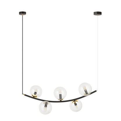 Hängeleuchte Elegance 5 in Schwarz, Gold, 5-flammig