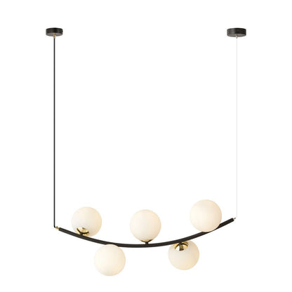 Hängeleuchte Elegance 5 in Schwarz, Gold, Weiß, 5-flammig