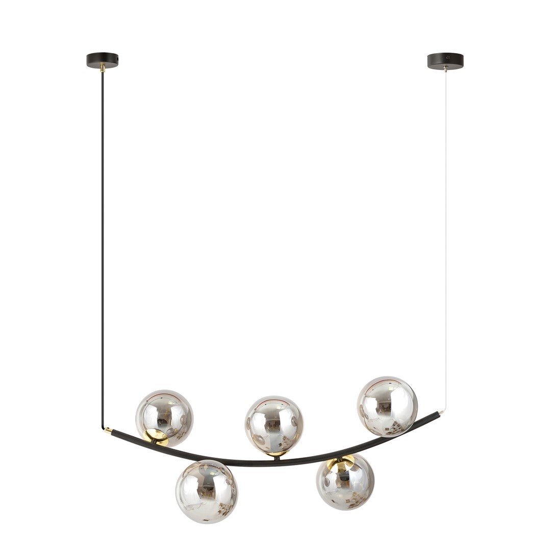 Hängeleuchte Elegance 5 in Schwarz, Gold, Graphit, 5-flammig