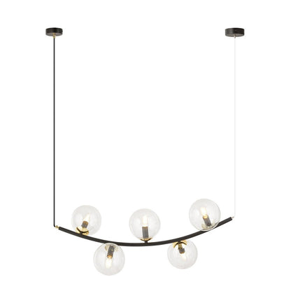 Hängeleuchte Elegance 5 in Schwarz, Gold, 5-flammig