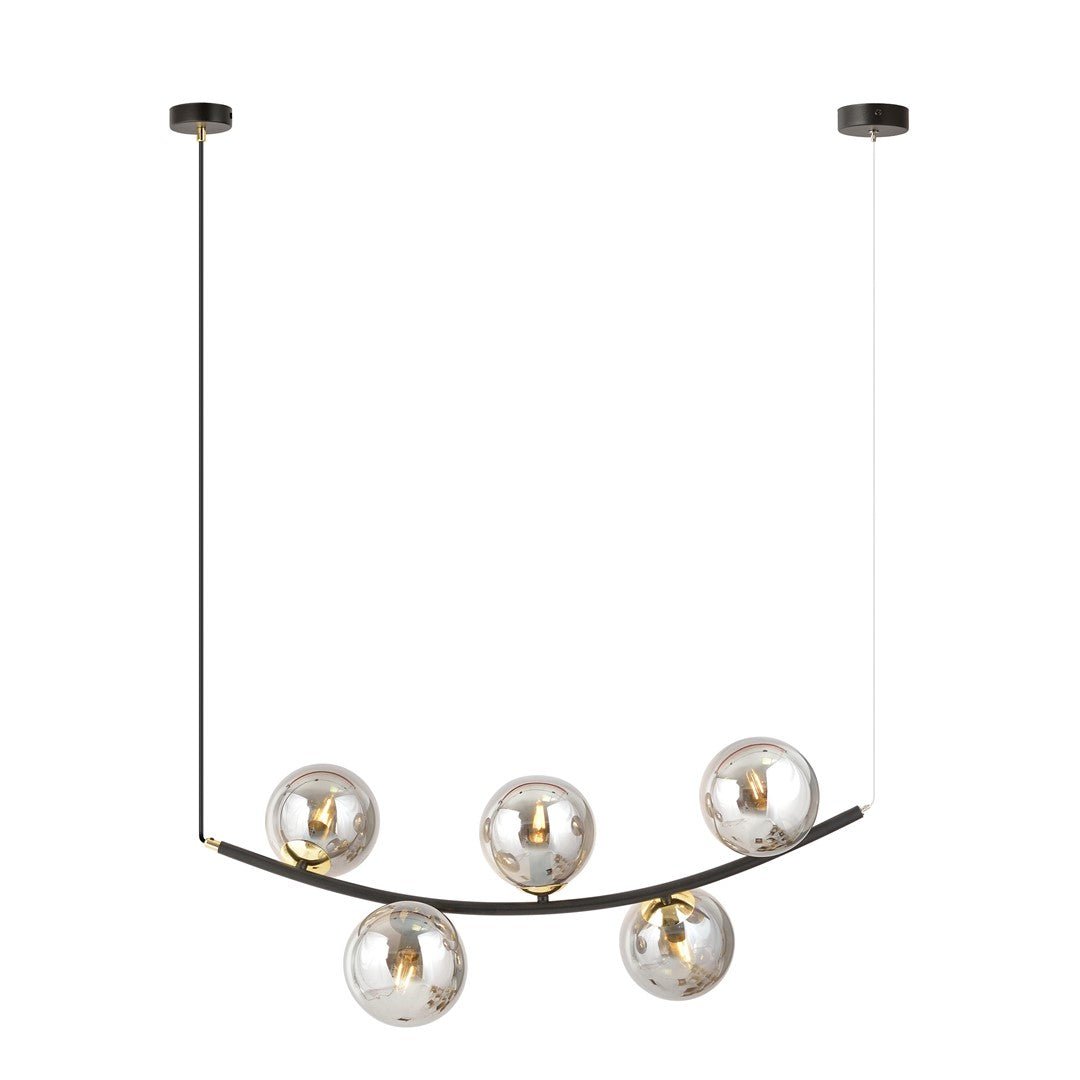 Hängeleuchte Elegance 5 in Schwarz, Gold, Graphit, 5-flammig
