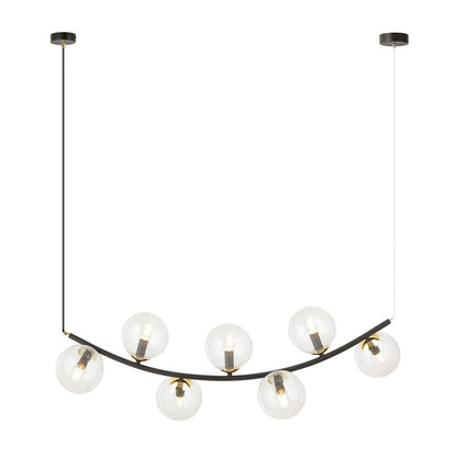 Hängeleuchte Elegance 7 in Schwarz, Gold, 7-flammig