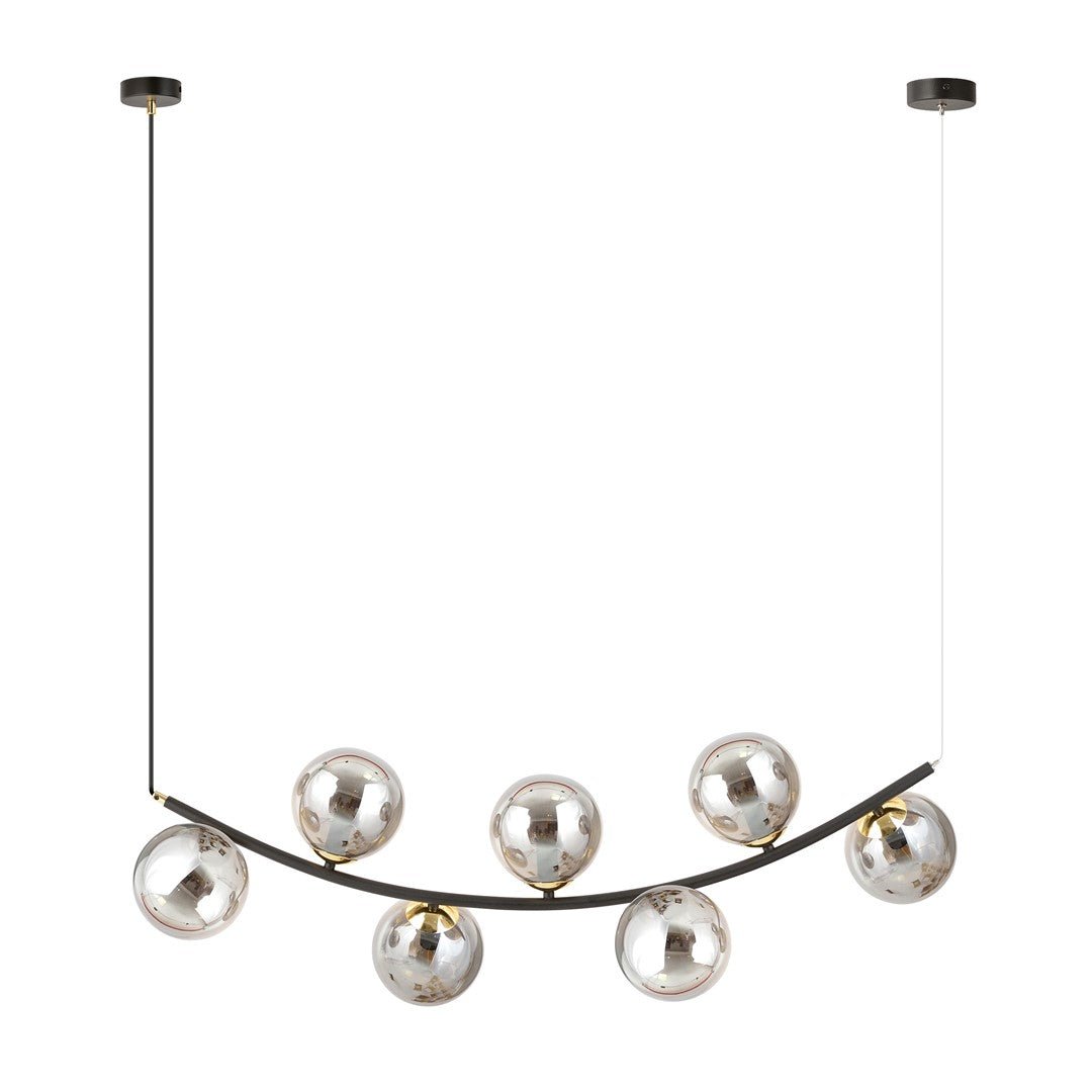 Hängeleuchte Elegance 7 in Schwarz, Gold, Graphit, 7-flammig