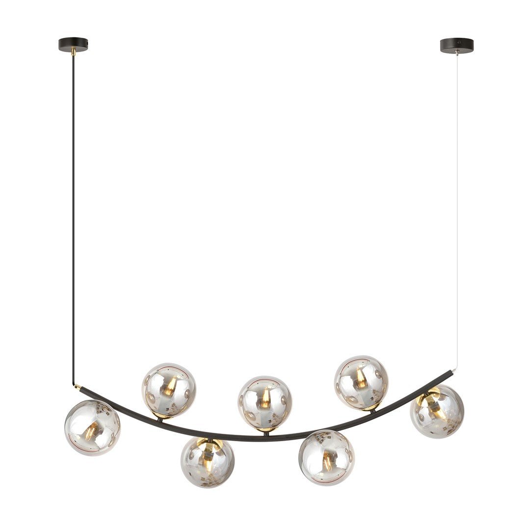 Hängeleuchte Elegance 7 in Schwarz, Gold, Graphit, 7-flammig