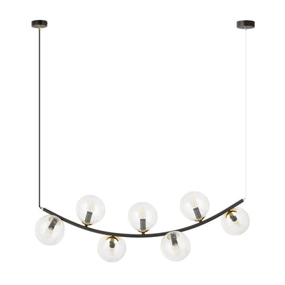 Hängeleuchte Elegance 7 in Schwarz, Gold, 7-flammig