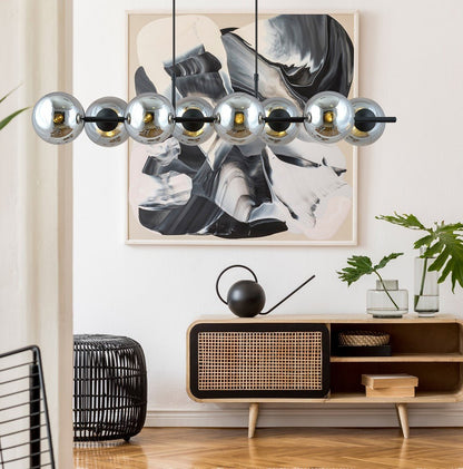 Hängeleuchte Flair 8 in Schwarz, Graphit, 8-flammig