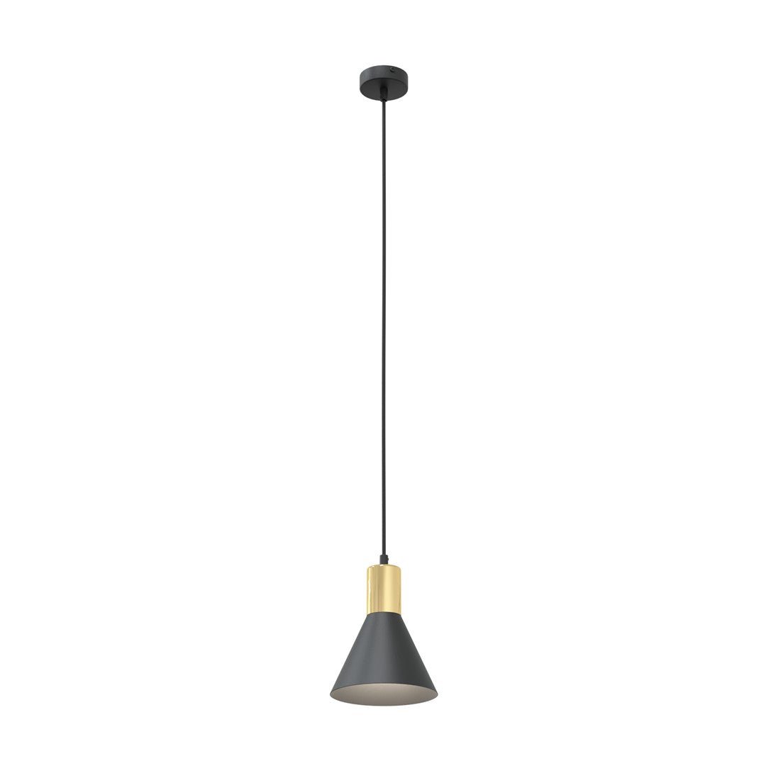 Hängeleuchte Fleur 1 in Schwarz, Gold, 1-flammig