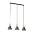 Hängeleuchte Fleur 3 in Schwarz, Gold, 3-flammig