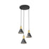 Hängeleuchte Fleur 3 Premium in Schwarz, Gold, 3-flammig