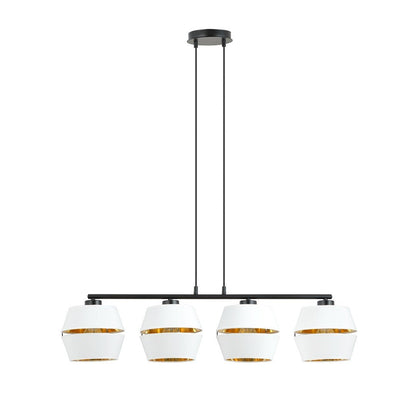 Hängeleuchte Harmony 4 in Schwarz, Weiß, Gold, 4-flammig