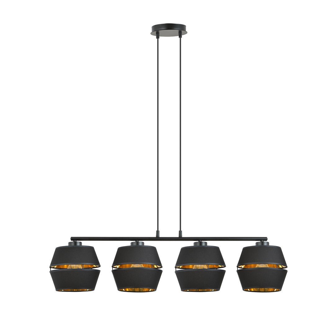 Hängeleuchte Harmony 4 in Schwarz, Gold, 4-flammig