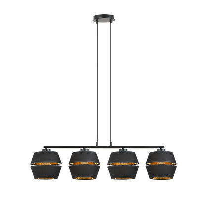 Hängeleuchte Harmony 4 in Schwarz, Gold, 4-flammig