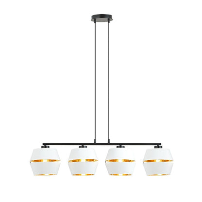 Hängeleuchte Harmony 4 in Schwarz, Weiß, Gold, 4-flammig
