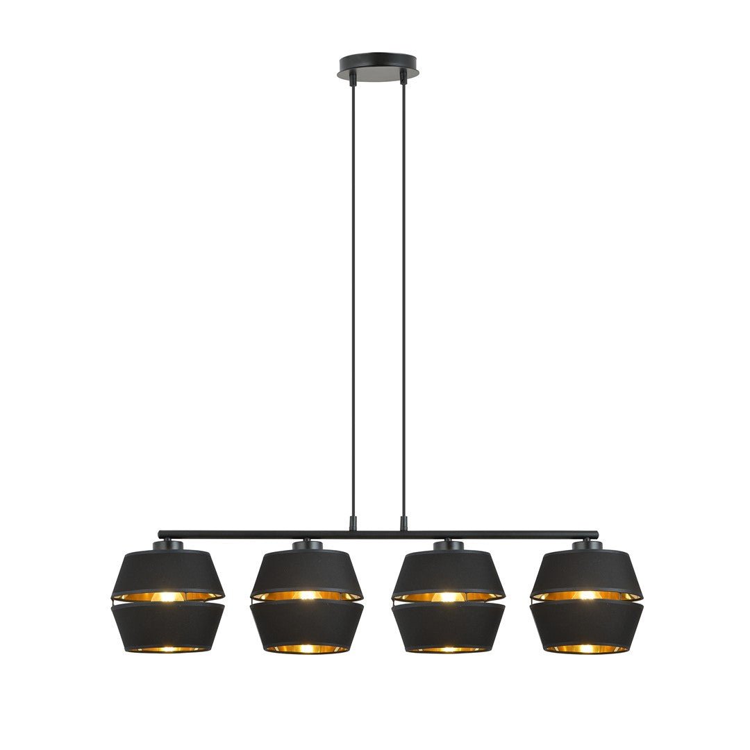 Hängeleuchte Harmony 4 in Schwarz, Gold, 4-flammig