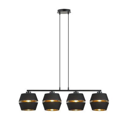 Hängeleuchte Harmony 4 in Schwarz, Gold, 4-flammig