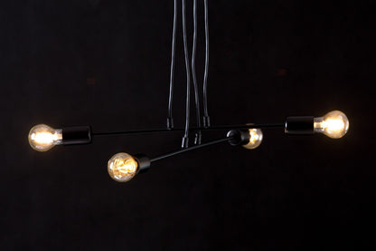 Hängeleuchte Lucent 4 in Schwarz, 4-flammig