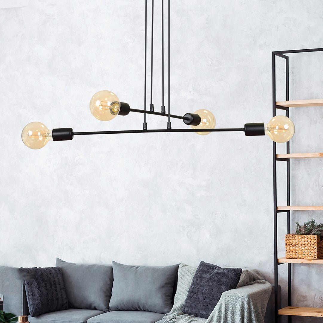 Hängeleuchte Lucent 4 in Schwarz, 4-flammig