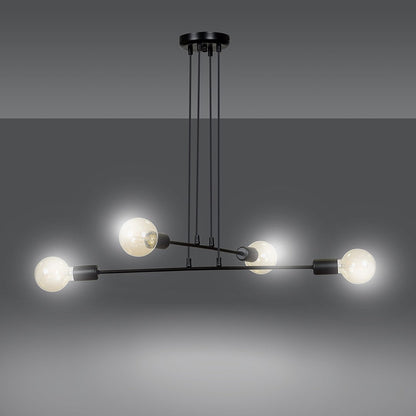 Hängeleuchte Lucent 4 in Schwarz, 4-flammig