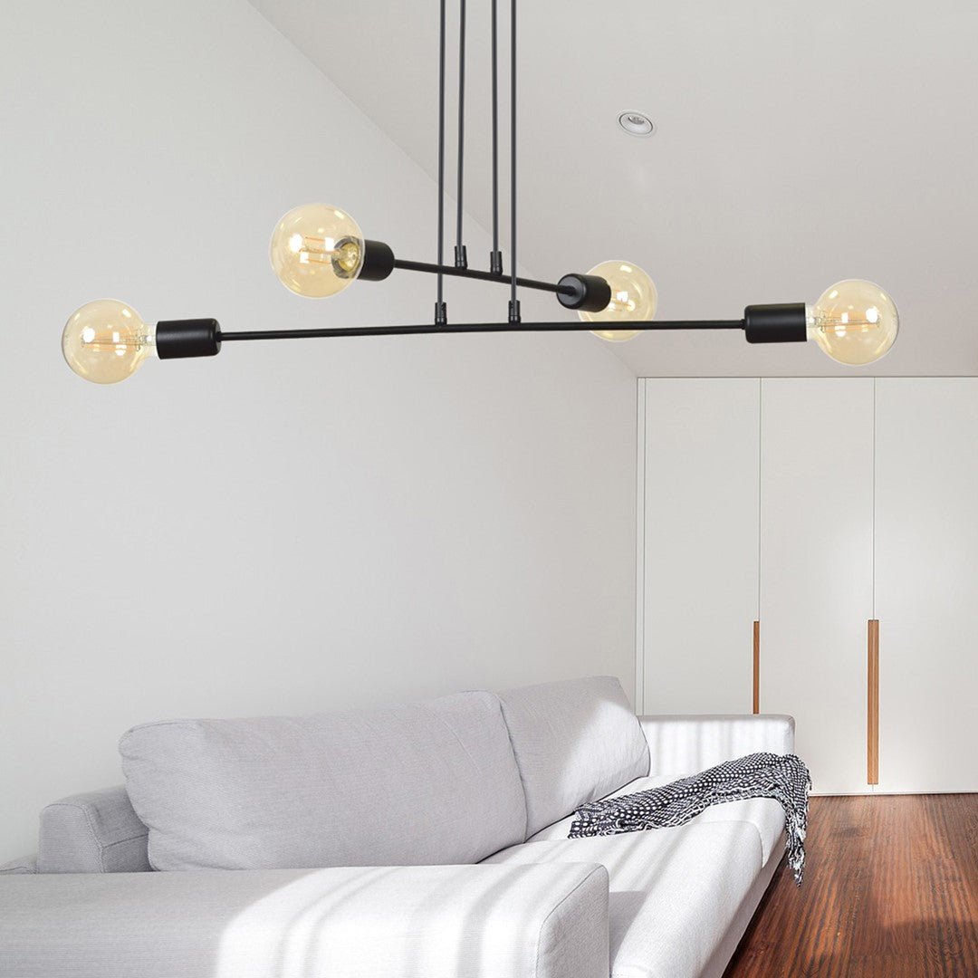 Hängeleuchte Lucent 4 in Schwarz, 4-flammig