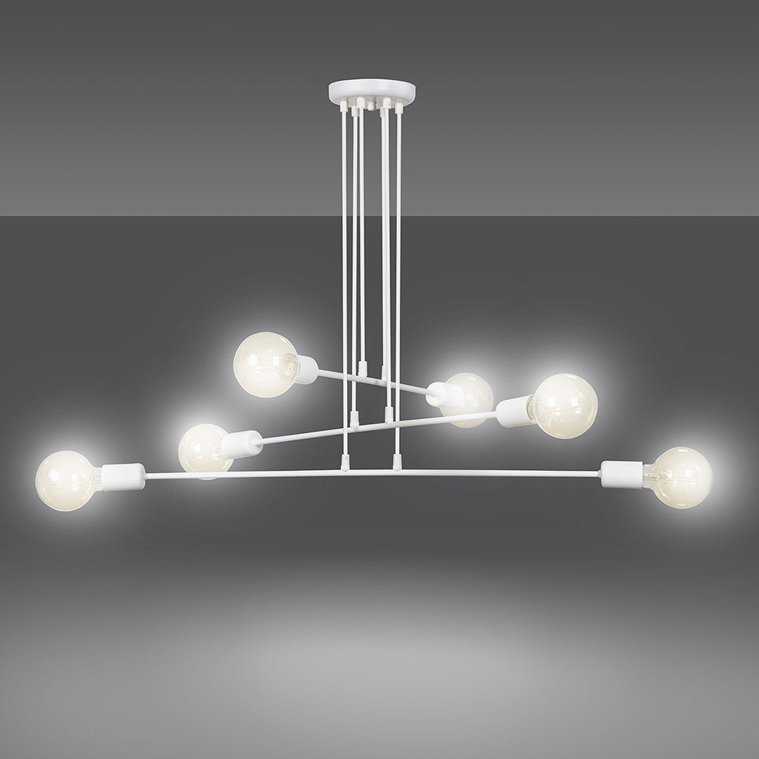 Hängeleuchte Lucent 6 in Weiß, 6-flammig