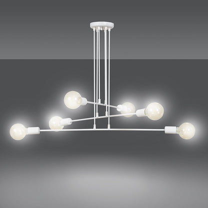 Hängeleuchte Lucent 6 in Weiß, 6-flammig