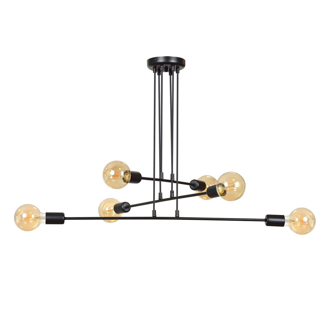 Hängeleuchte Lucent 6 in Schwarz, 6-flammig