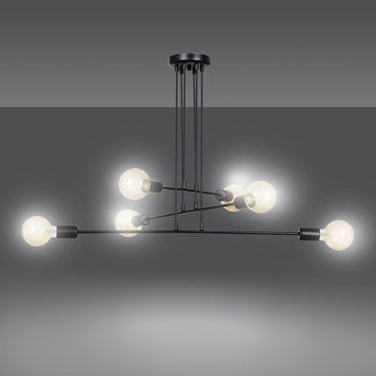 Hängeleuchte Lucent 6 in Schwarz, 6-flammig