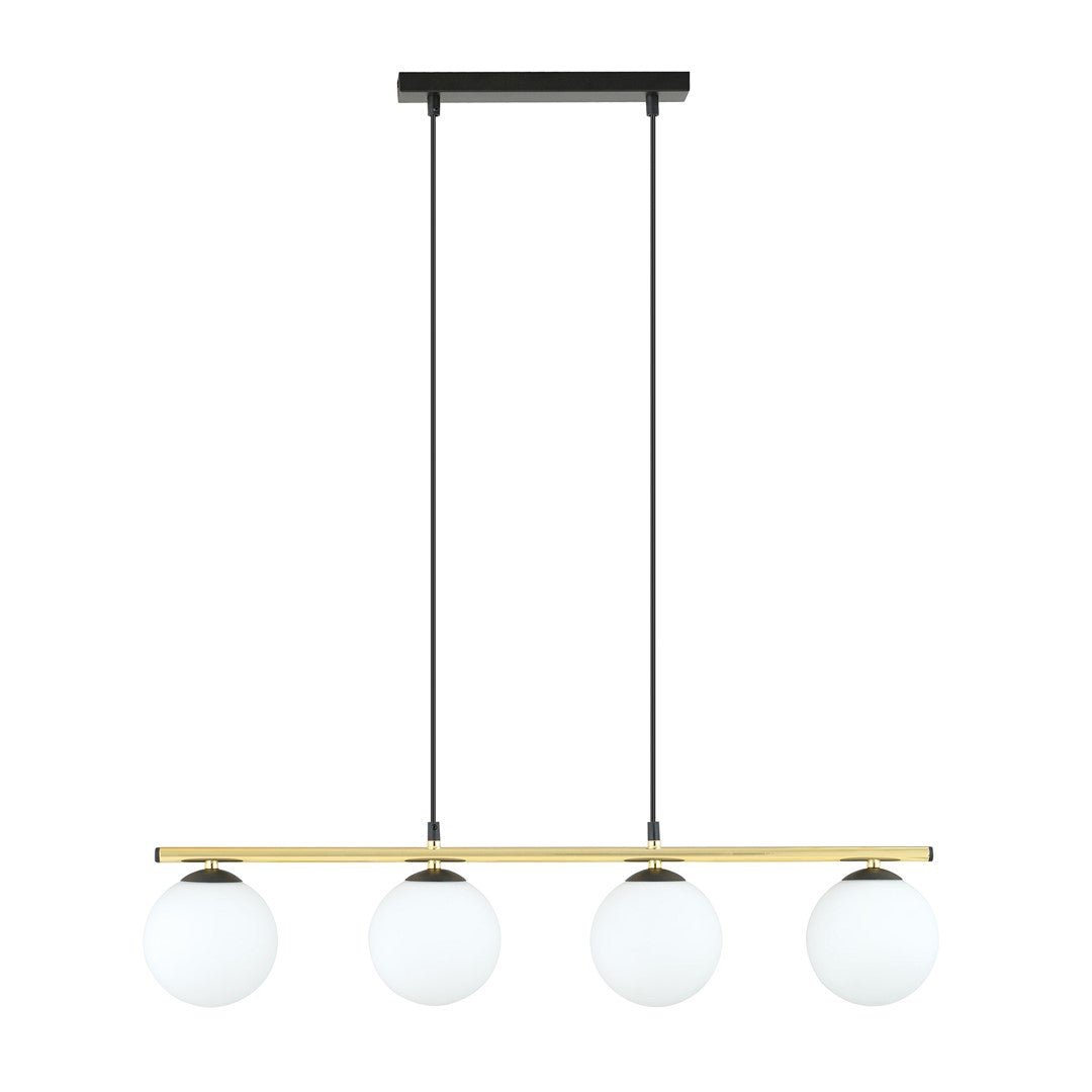 Hängeleuchte Luminis 4 in Schwarz, Gold, Weiß, 4-flammig