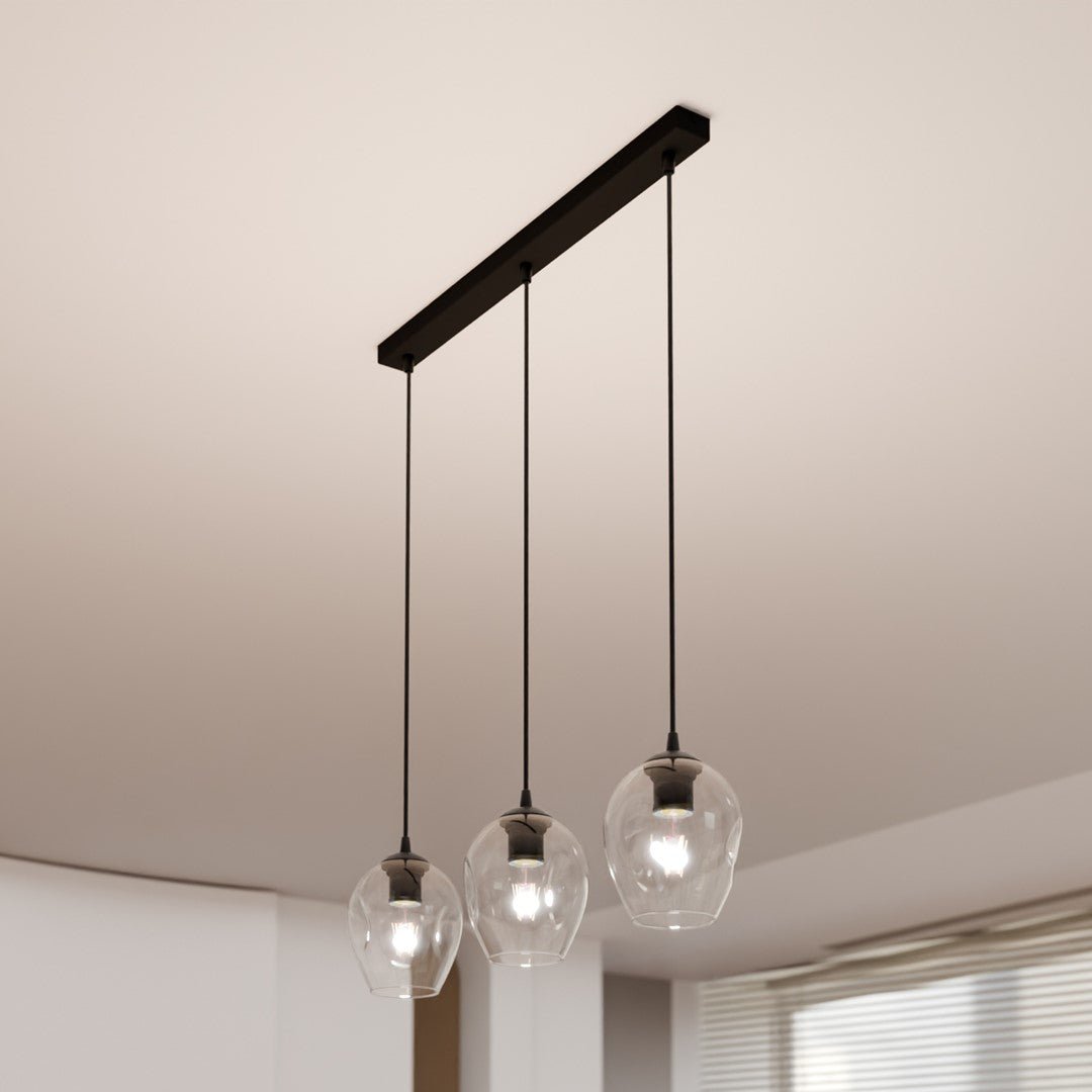 Hängeleuchte Lustre 3 in Schwarz, 3-flammig