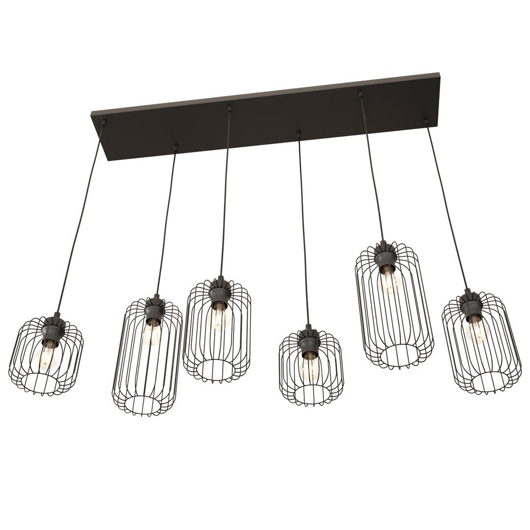 Hängeleuchte Noble 6 in Schwarz, 6-flammig