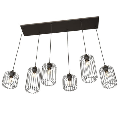 Hängeleuchte Noble 6 in Schwarz, 6-flammig