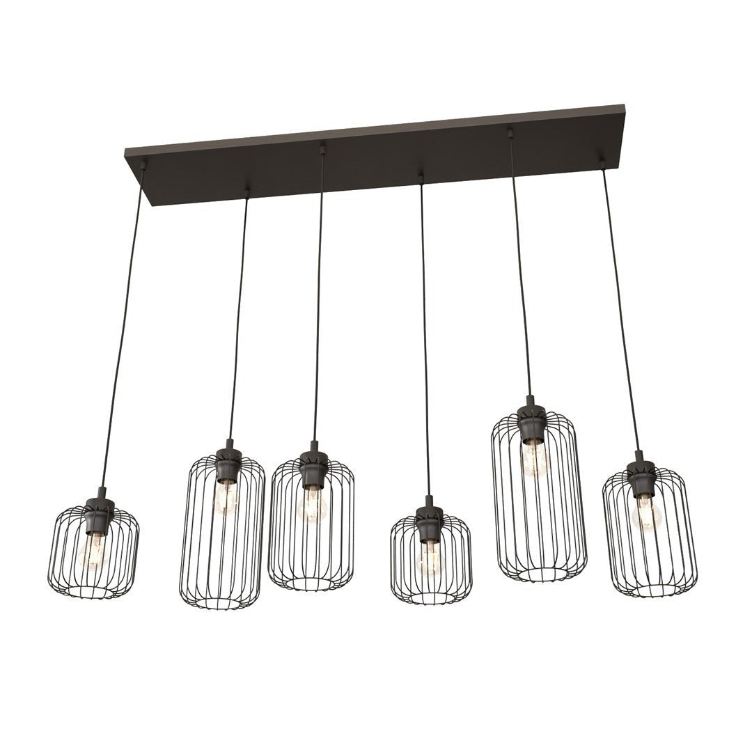 Hängeleuchte Noble 6 in Schwarz, 6-flammig