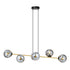 Hängeleuchte Orbit 6 in Schwarz, Gold, Graphit, 6-flammig