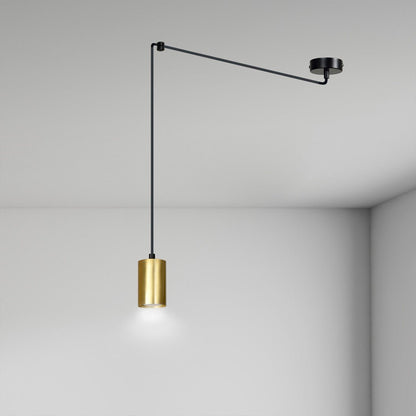 Hängeleuchte Path 1 in Schwarz, Gold, 1-flammig